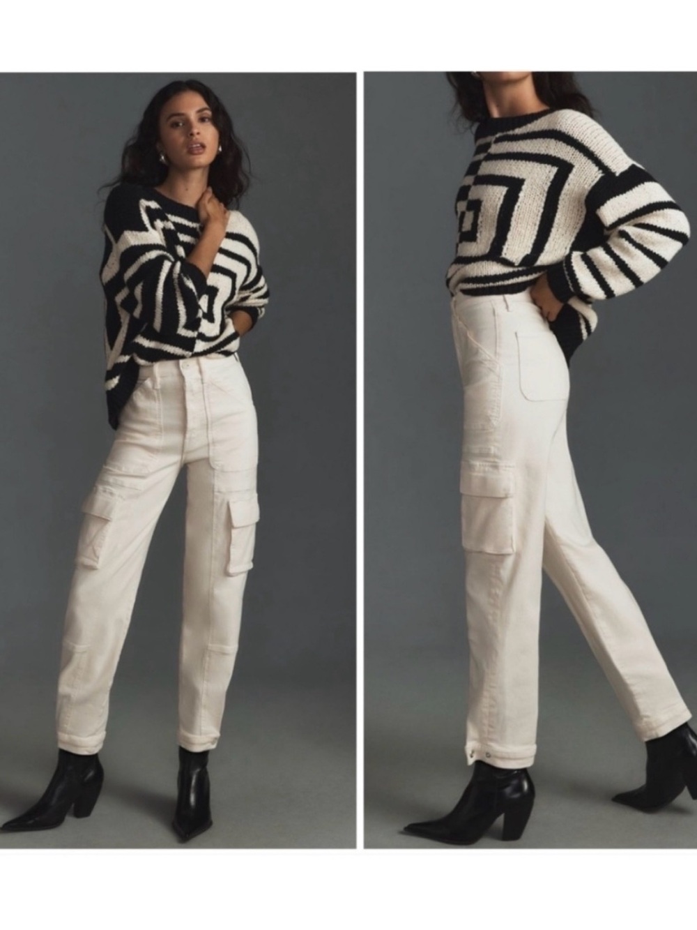 MOTHER Cargo Jeans The Curbside Cargo Flood In Color Eggnog